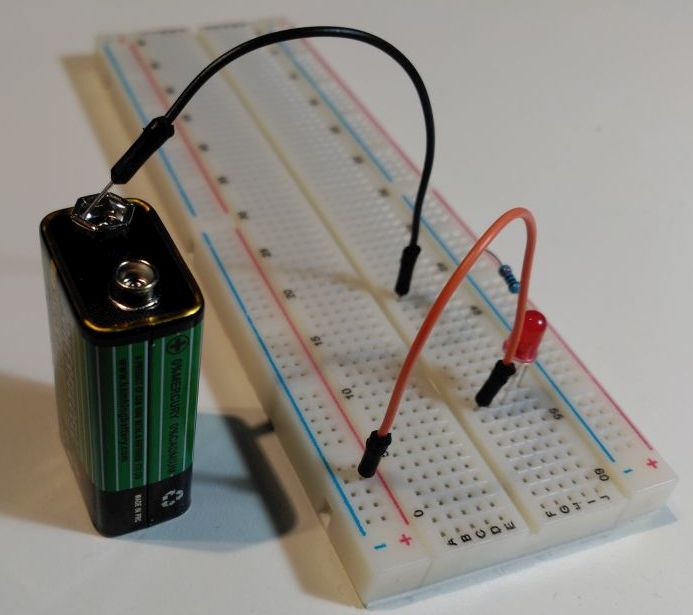 Circuito de prueba de LED - Fuente desconectada