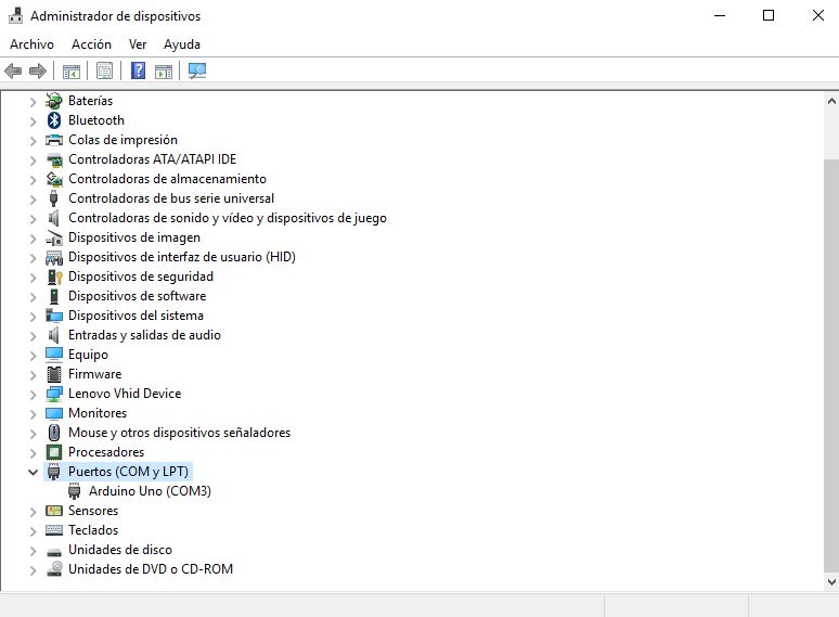 Configuración del driver de Arduino en Windows